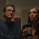 Colin Firth and Toni Collette looking at a Staircase, probably